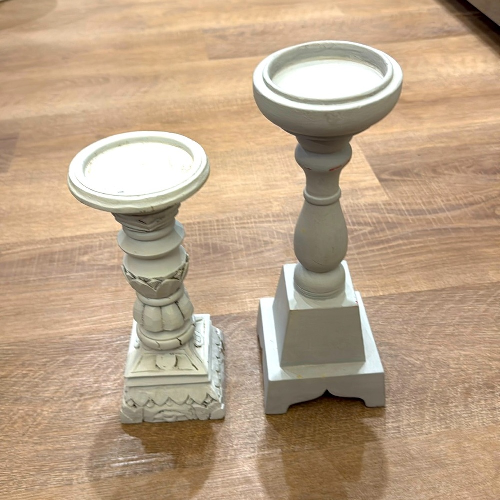 Gray candlesticks
